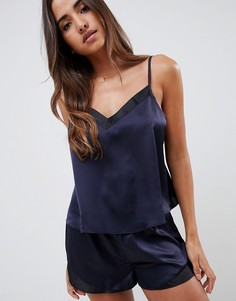 Пижамный топ на бретелях ASOS DESIGN-Темно-синий