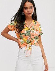 Комбинируемая рубашка с тропическим узором Miss Selfridge-Оранжевый