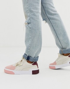 Кремовые кроссовки в стиле колор блок Puma Cali Remix-Мульти