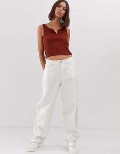 Белые широкие oversize-джинсы с заниженной талией Weekday-Белый