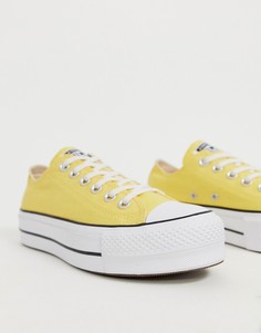 Желтые низкие кеды на платформе converse chuck taylor all star-Желтый