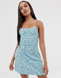 Платье мини с леопардовым принтом ASOS DESIGN-Мульти