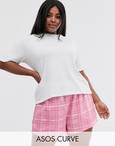 Пижама с шортами из вискозы и трикотажной футболкой ASOS DESIGN Curve-Мульти