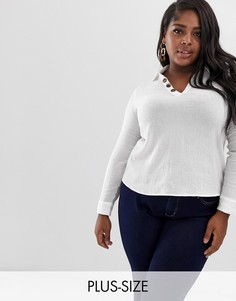 Фактурная рубашка на пуговицах Vero Moda Curve-Белый