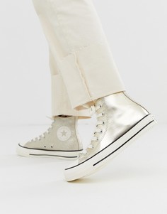 Золотистые высокие кеды Converse - chuck taylor all star-Золотой