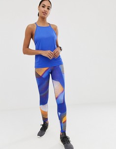 Фиолетовые леггинсы с принтом Reebok Training-Фиолетовый