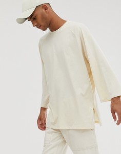 Бежевая oversize-футболка с широкими рукавами реглан ASOS DESIGN-Бежевый