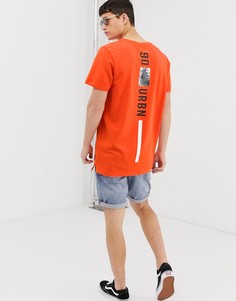 Оранжевая oversize-футболка с принтом на спине Jack & Jones Core-Красный