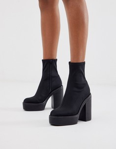 Черные ботильоны на платформе ASOS DESIGN - Electrics-Черный