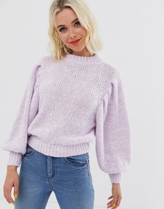 Джемпер с пышными рукавами из высококачественной пряжи ASOS DESIGN-Фиолетовый