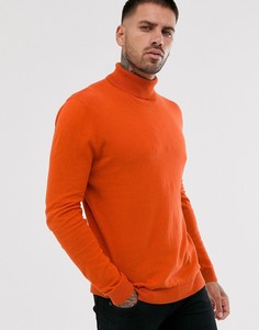 Оранжевая хлопковая водолазка ASOS DESIGN-Оранжевый