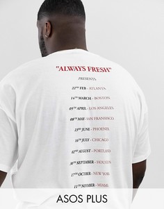 Свободная футболка из органического хлопка с надписью на спине ASOS DESIGN Plus-Белый