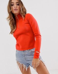 Красная укороченная футболка с длинным рукавом и тремя полосками adidas Originals TLRD-Красный