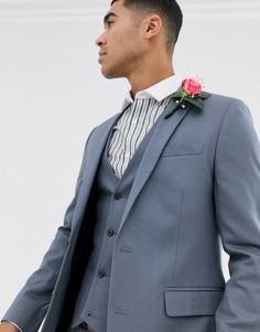 Серый приталенный пиджак ASOS DESIGN