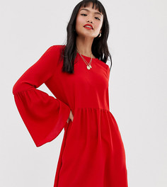 Платье мини с расклешенными рукавами ASOS DESIGN Petite-Красный