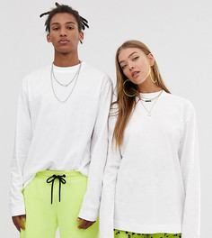 Белый лонгслив COLLUSION Unisex