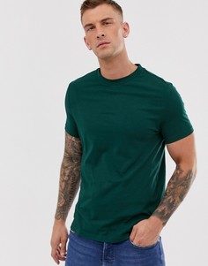 Футболка цвета хаки из органического хлопка и с круглым вырезом ASOS DESIGN-Зеленый