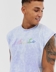 Oversize-футболка без рукавов с принтом ASOS DESIGN-Фиолетовый