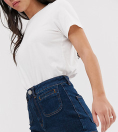 Джинсовые шорты с карманами в стиле 70-х ASOS DESIGN Petite-Синий