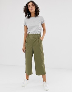 Широкие укороченные брюки Only-Зеленый