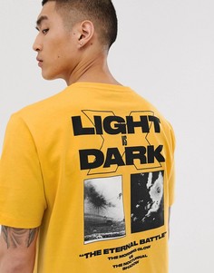 Свободная футболка с крупным принтом на спине ASOS DESIGN-Оранжевый