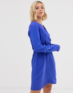 Платье с V-образным вырезом Pieces-Синий