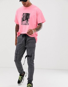 Узкие укороченные брюки карго ASOS DESIGN-Черный