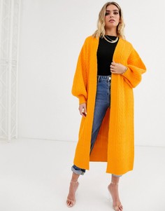 Кардиган с узором \в косичку\" ASOS DESIGN Francesca-Зеленый