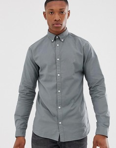 Светло-зеленая облегающая эластичная оксфордская рубашка Jack & Jones Premium-Зеленый