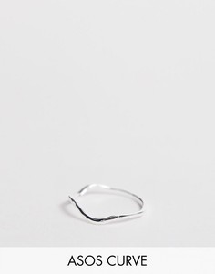 Серебряное кольцо с волнистой отделкой ASOS DESIGN Curve-Серебряный