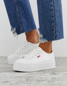 Кроссовки на плоской платформе и со шнуровкой Levis-Белый Levis®