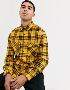 Желтая рубашка с длинными рукавами в клетку Burton Menswear-Желтый