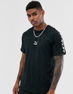 Черная футболка прямого кроя с отделкой лентой Puma XTG-Черный
