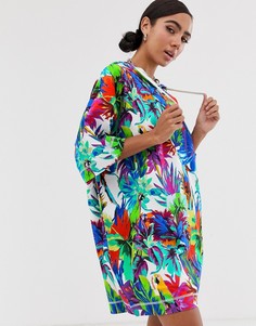 Платье-худи с графическим принтом \джунгли\" Love Moschino-Мульти