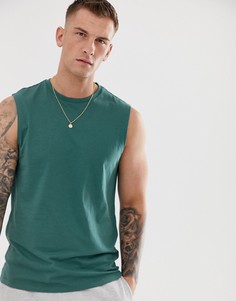 Зеленая майка из органического хлопка ASOS DESIGN-Зеленый