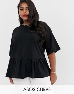 Свободный повседневный топ ASOS DESIGN Curve-Черный