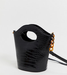 Сумка через плечо с рисунком крокодиловой кожи эксклюзивно от My Accessories - London-Черный