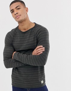 Трикотажный джемпер в полоску с рукавами реглан Jack & Jones originals-Зеленый