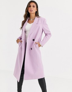 Сиреневое удлиненное пальто ASOS DESIGN - hero-Фиолетовый
