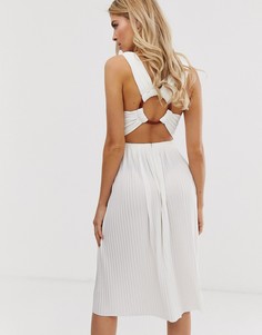 Платье миди с черепаховым кольцом ASOS DESIGN-Белый
