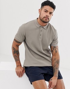 Бежевое трикотажное поло ASOS DESIGN-Бежевый