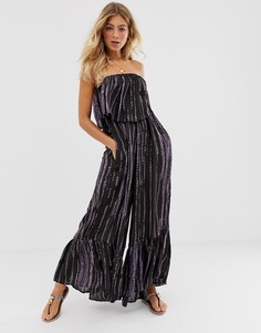 Комбинезон с принтом тай-дай Free People Summer Vibes-Черный