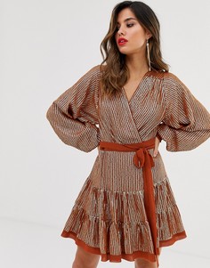 Приталенное платье мини с отделкой пайетками ASOS DESIGN-Мульти