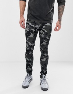 Джинсы скинни с камуфляжным принтом ASOS DESIGN-Зеленый