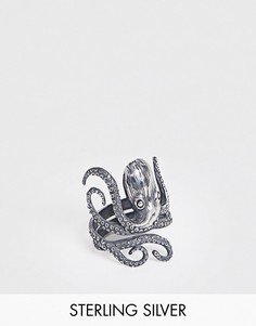 Серебряное кольцо с осьминогом ASOS DESIGN-Серебряный