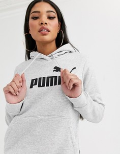 Худи серого цвета с логотипом Puma Essentials-Серый