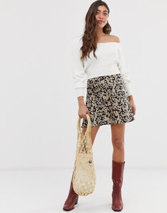 Юбка с цветочным принтом Free People Phoebe-Черный