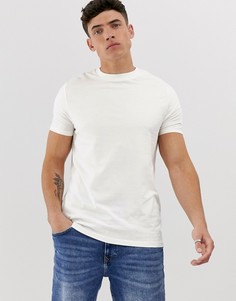 Кремовая футболка из органического хлопка с круглым вырезом ASOS DESIGN-Белый