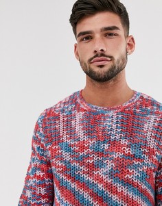 Разноцветный вязаный джемпер в рубчик ASOS DESIGN-Мульти