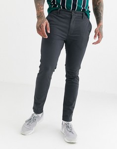 Светло-серые чиносы скинни Burton Menswear-Серый